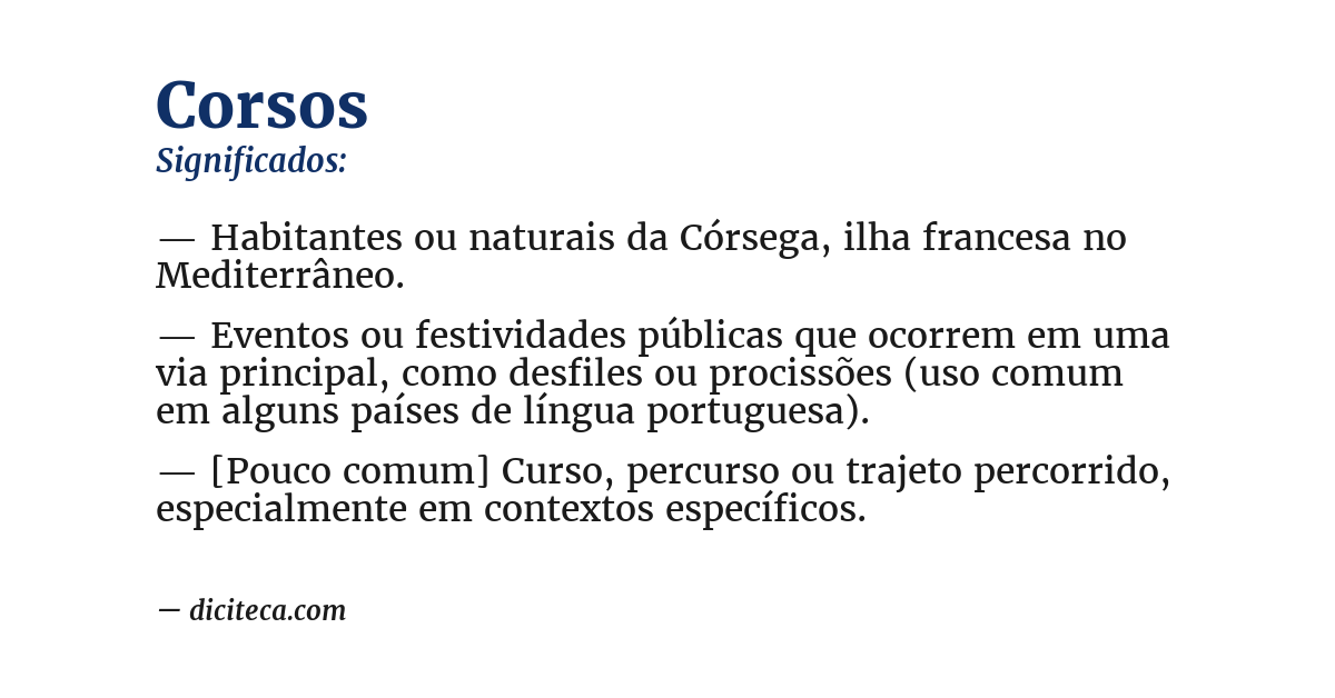 Significado de corsos