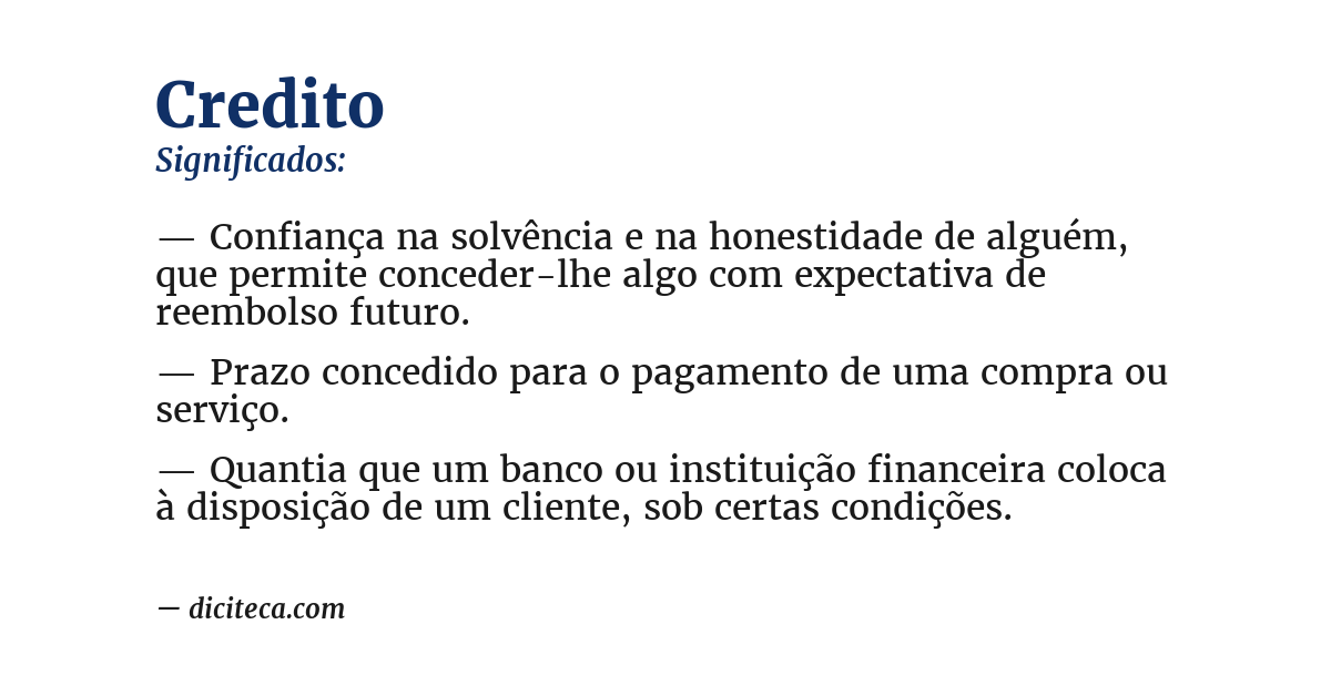 Significado de credito