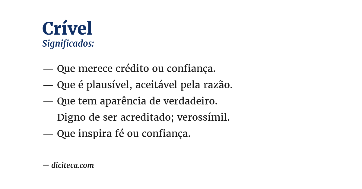 Significado de crível