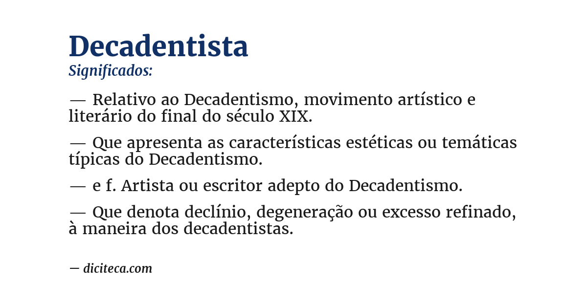 Significado de decadentista