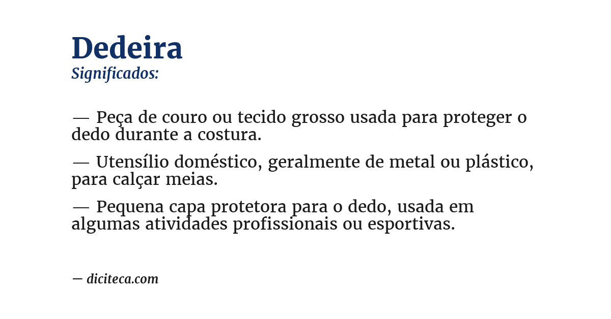 Significado de dedeira