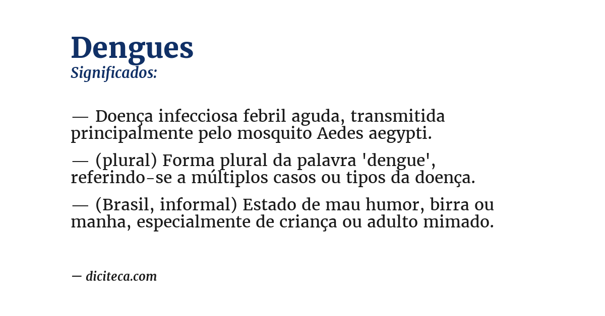 Significado de dengues
