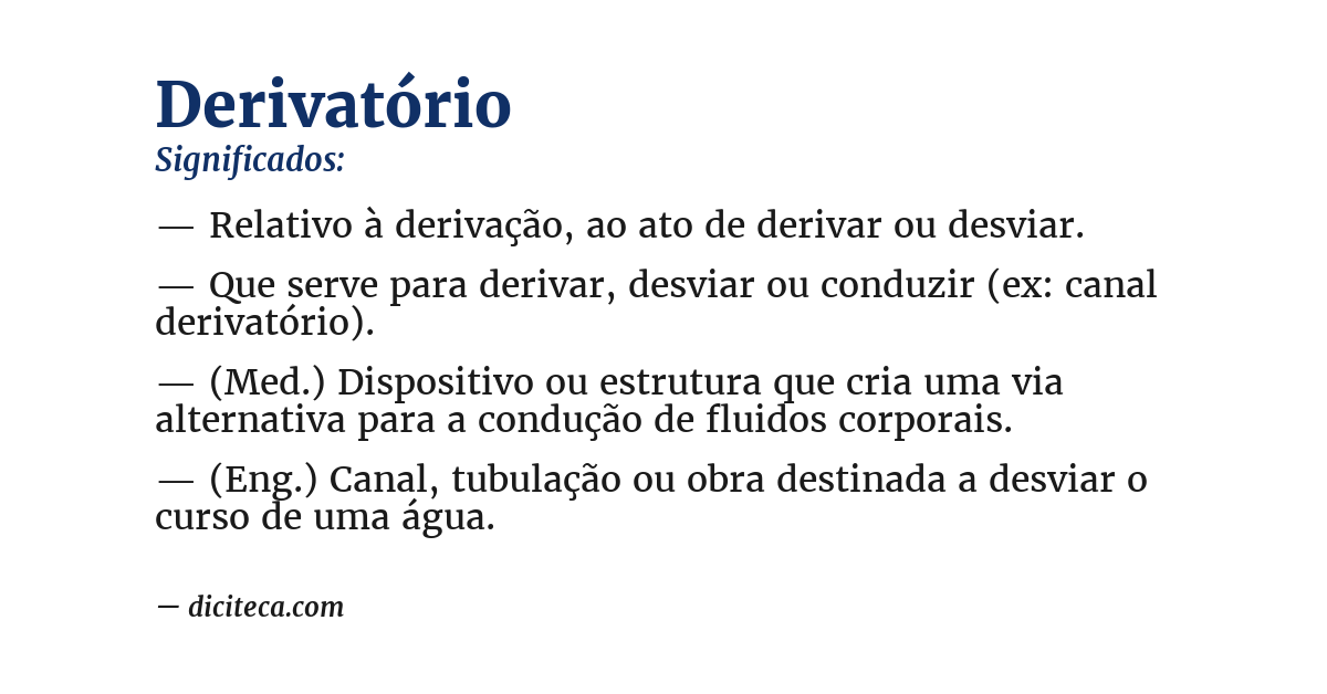 Significado de derivatório