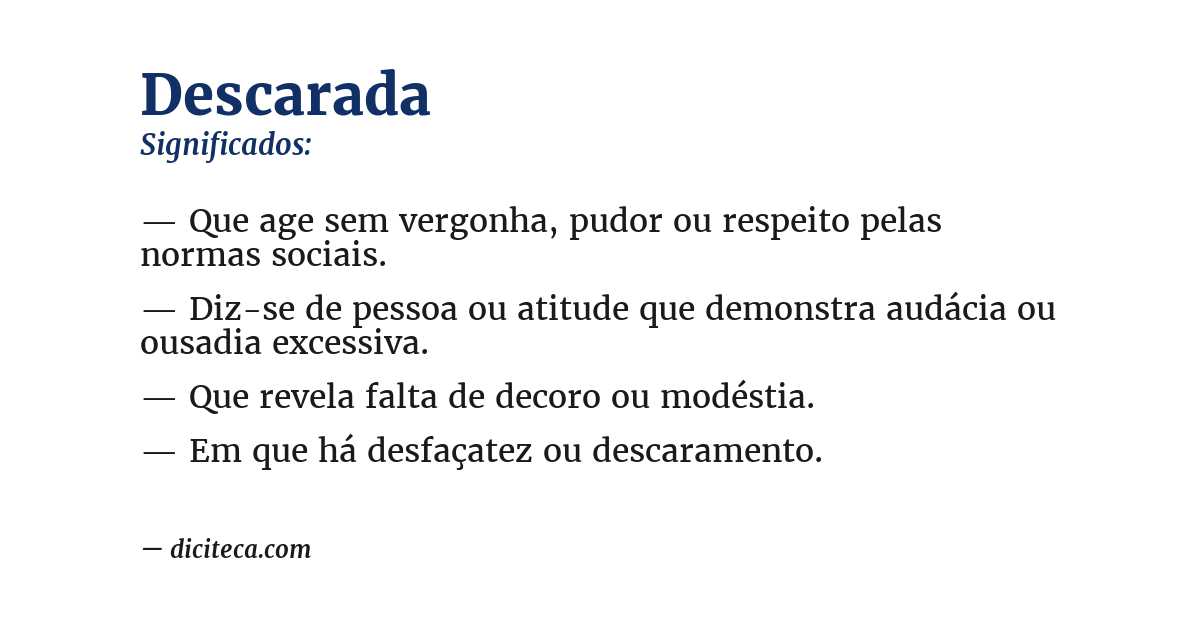 Significado de descarada