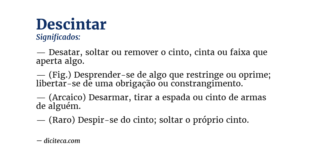 Significado de descintar
