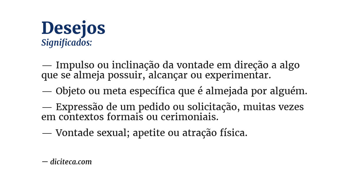 Significado de desejos