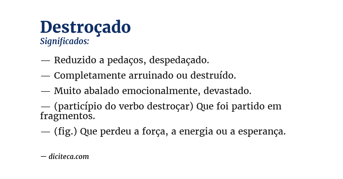 Significado de destroçado