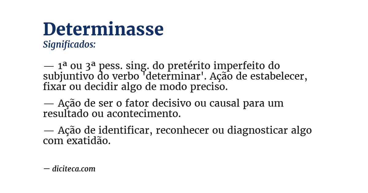 Significado de determinasse