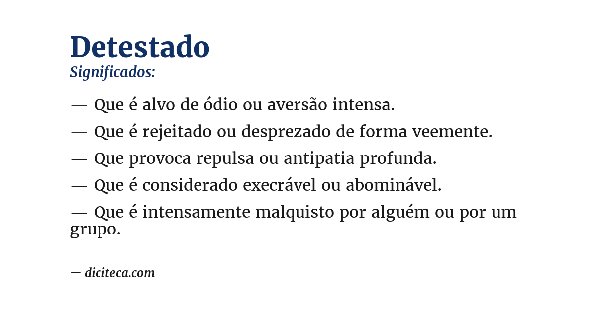Significado de detestado