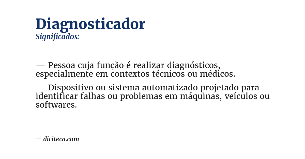 Significado de diagnosticador