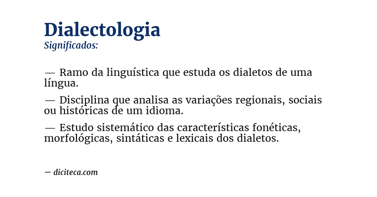 Significado de dialectologia
