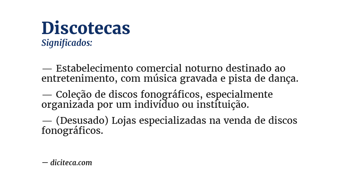 Significado de discotecas
