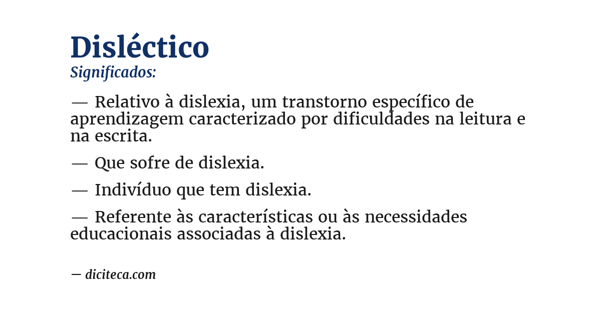 Significado de disléctico