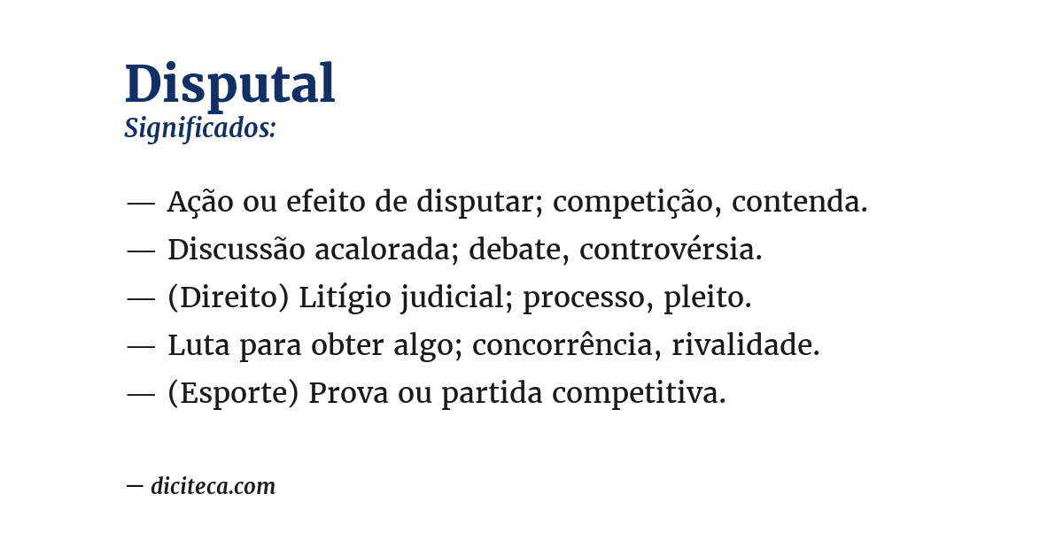 Significado de disputal