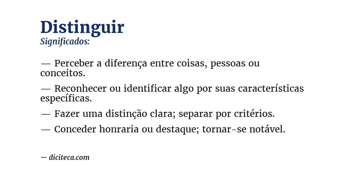 Significado de distinguir