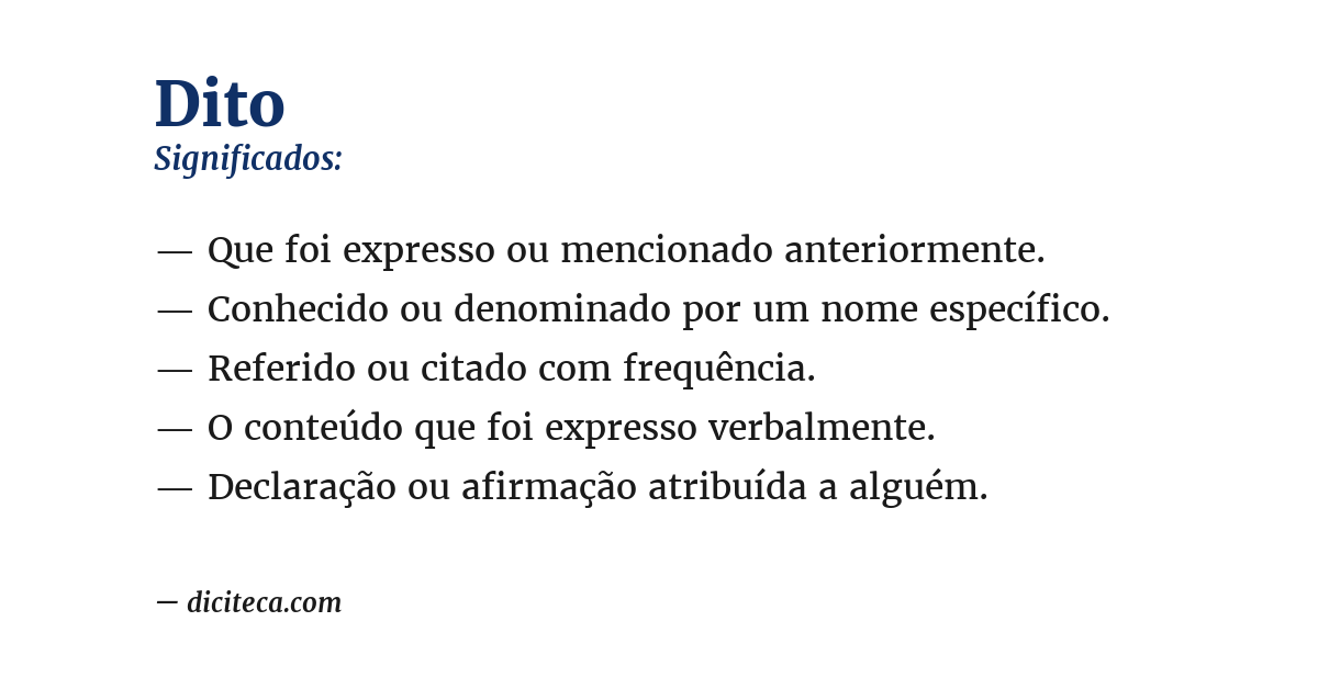 Significado de dito