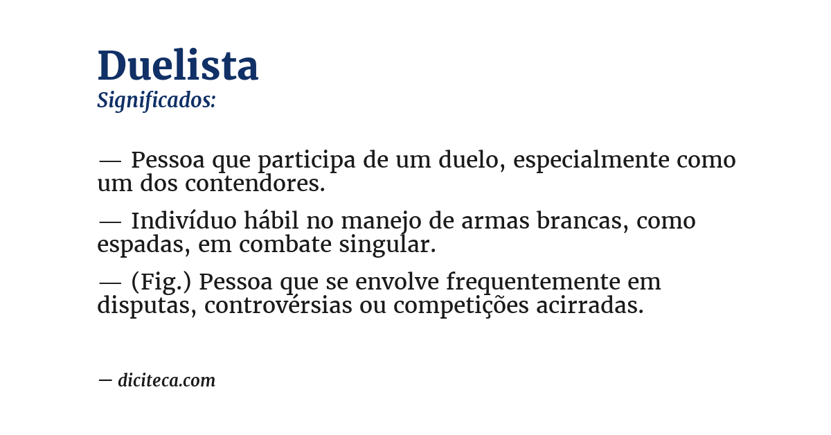 Significado de duelista