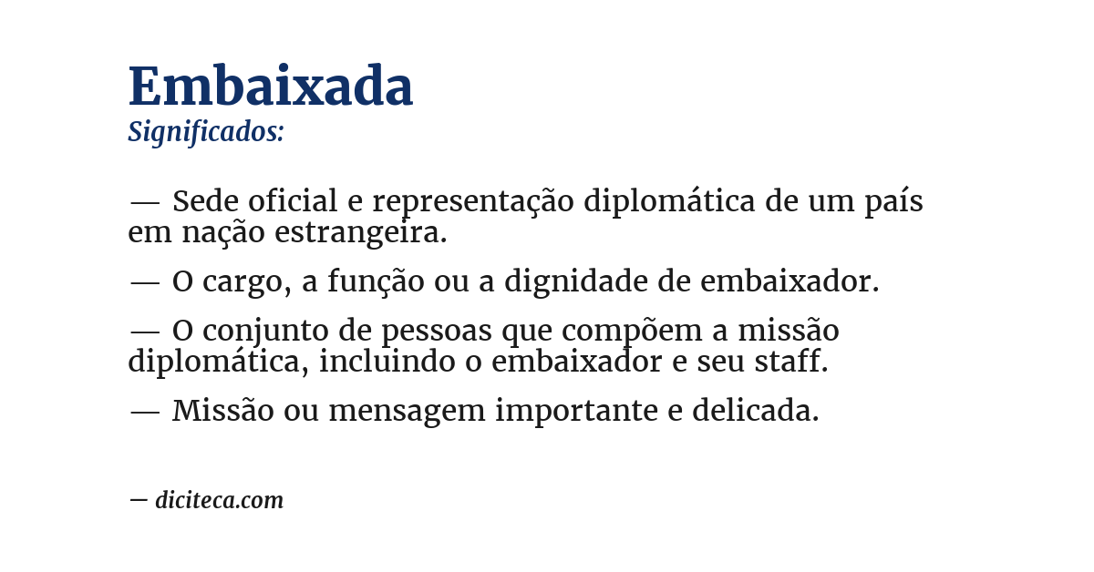 Significado de embaixada