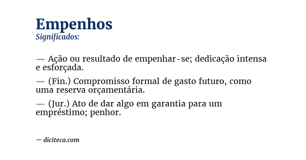 Significado de empenhos
