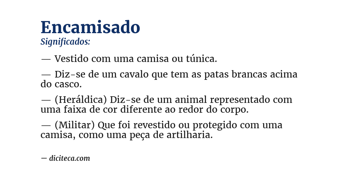 Significado de encamisado