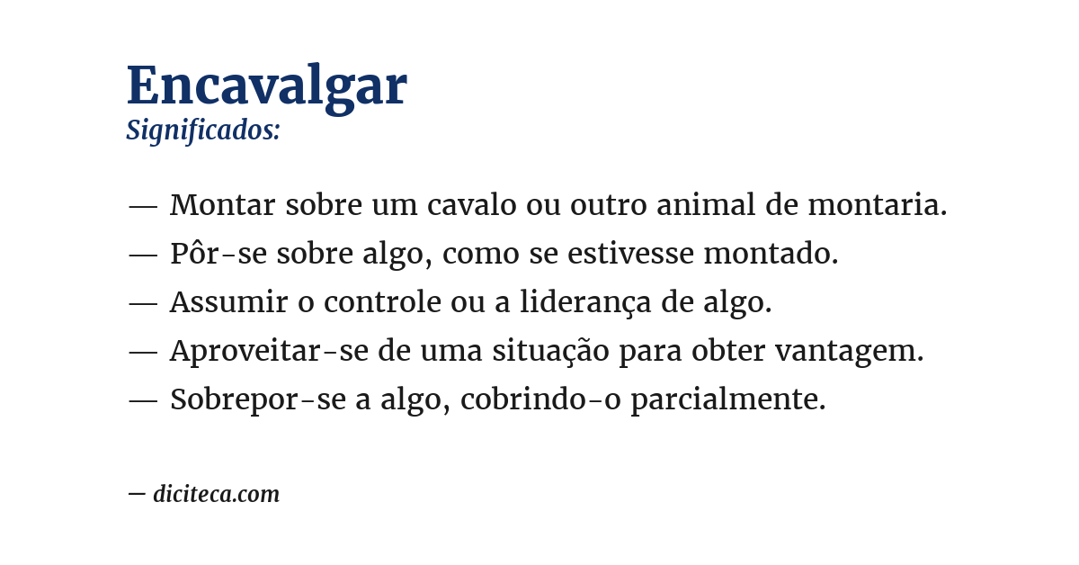 Significado de encavalgar