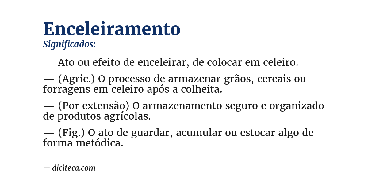 Significado de enceleiramento