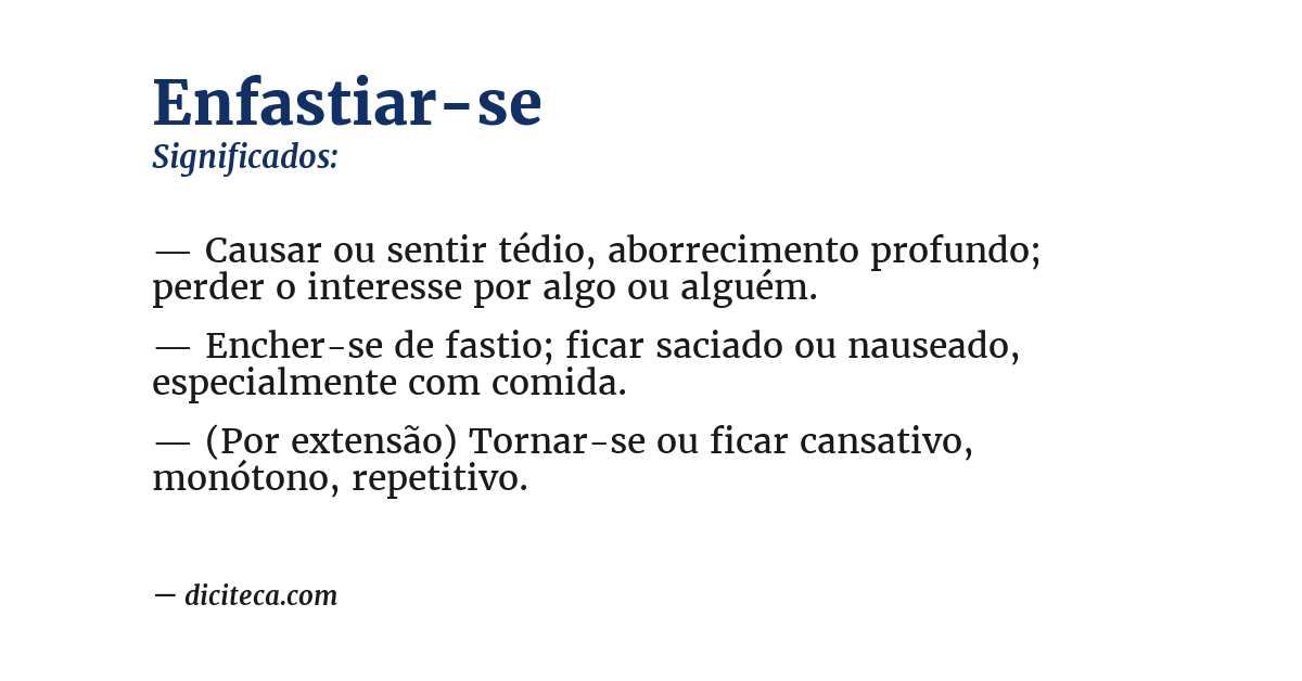 Significado de enfastiar-se