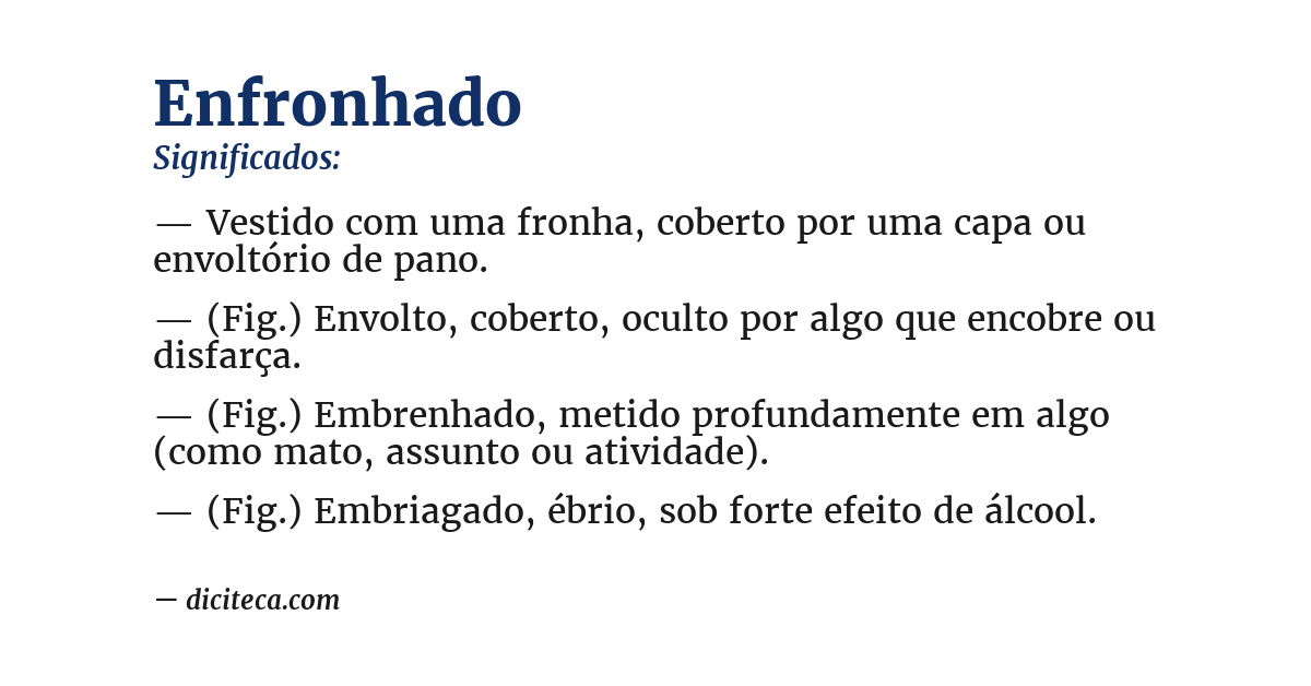 Significado de enfronhado