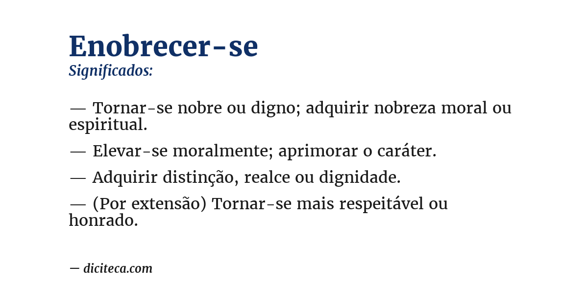 Significado de enobrecer-se