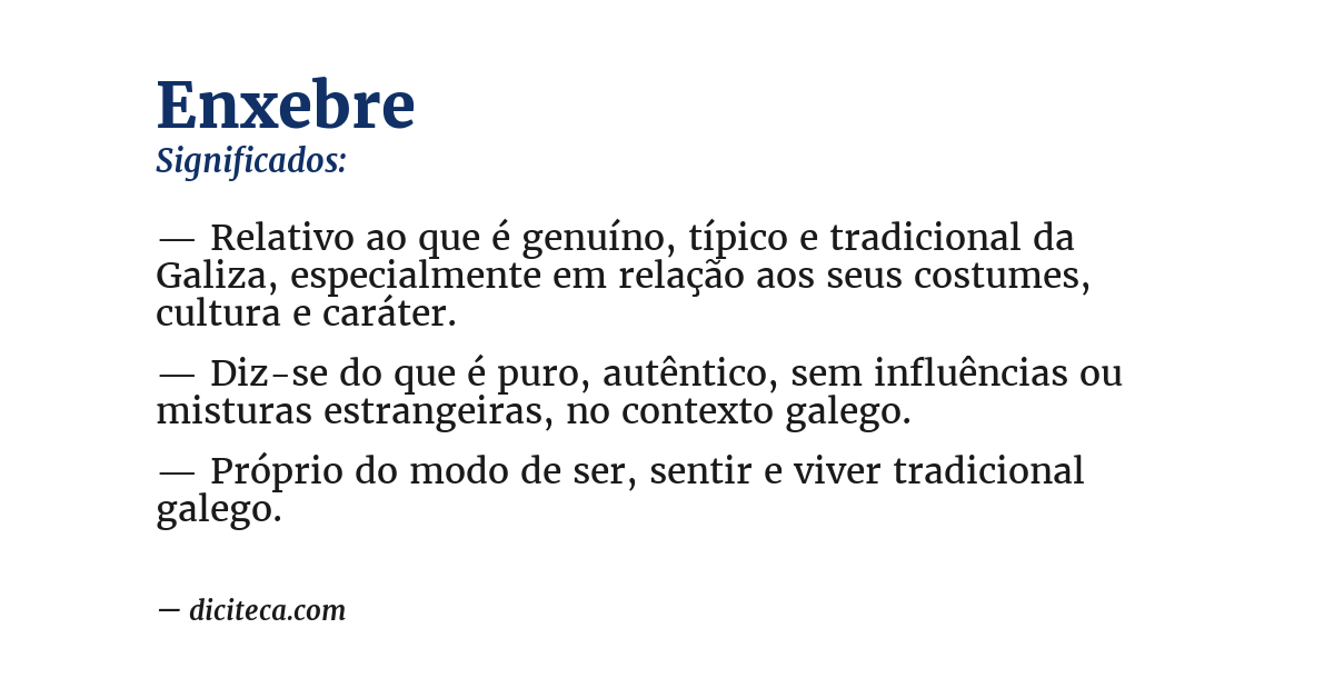Significado de enxebre