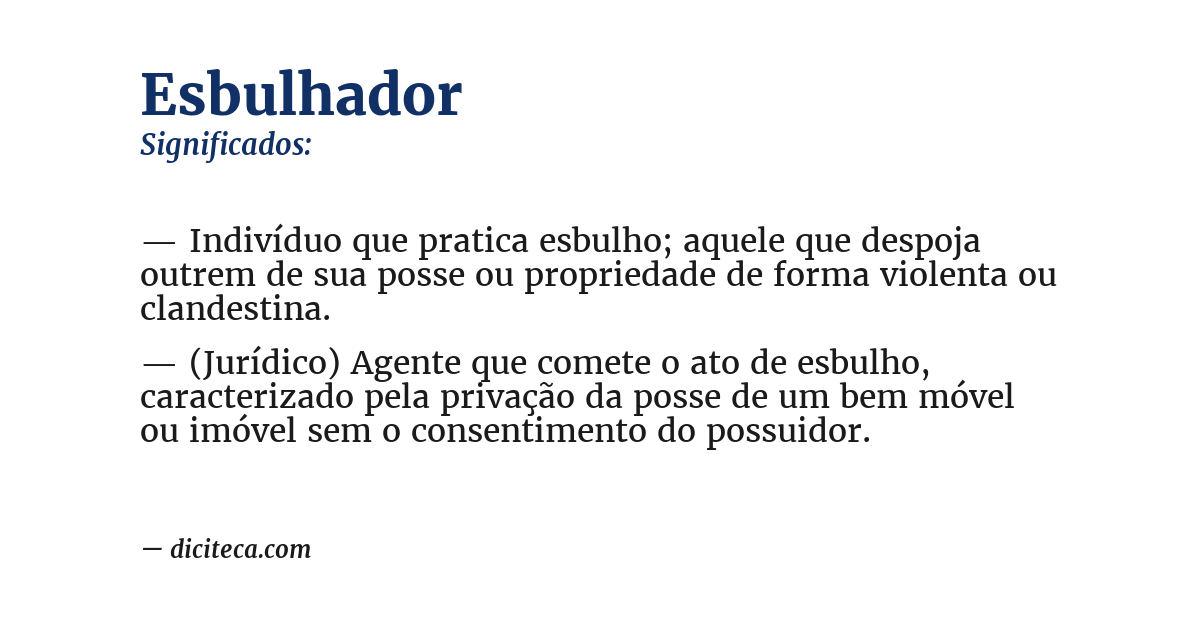Significado de esbulhador