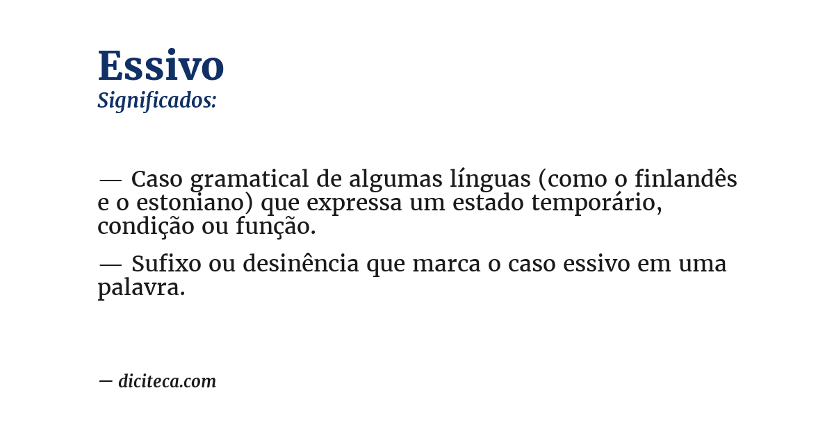 Significado de essivo