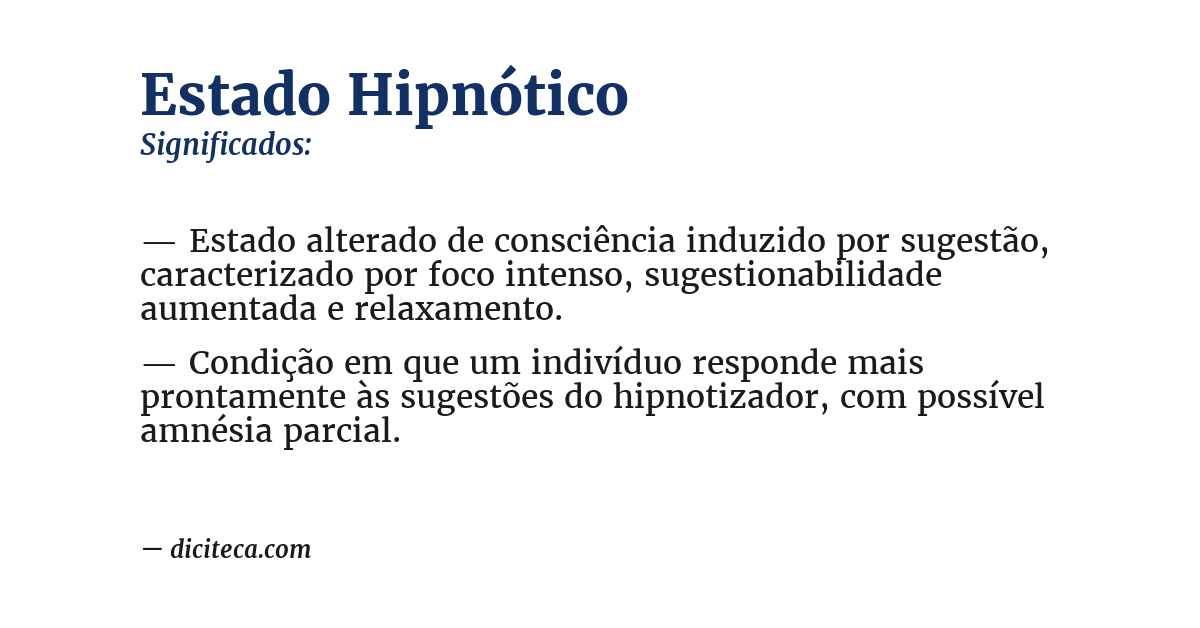 Significado de estado hipnótico