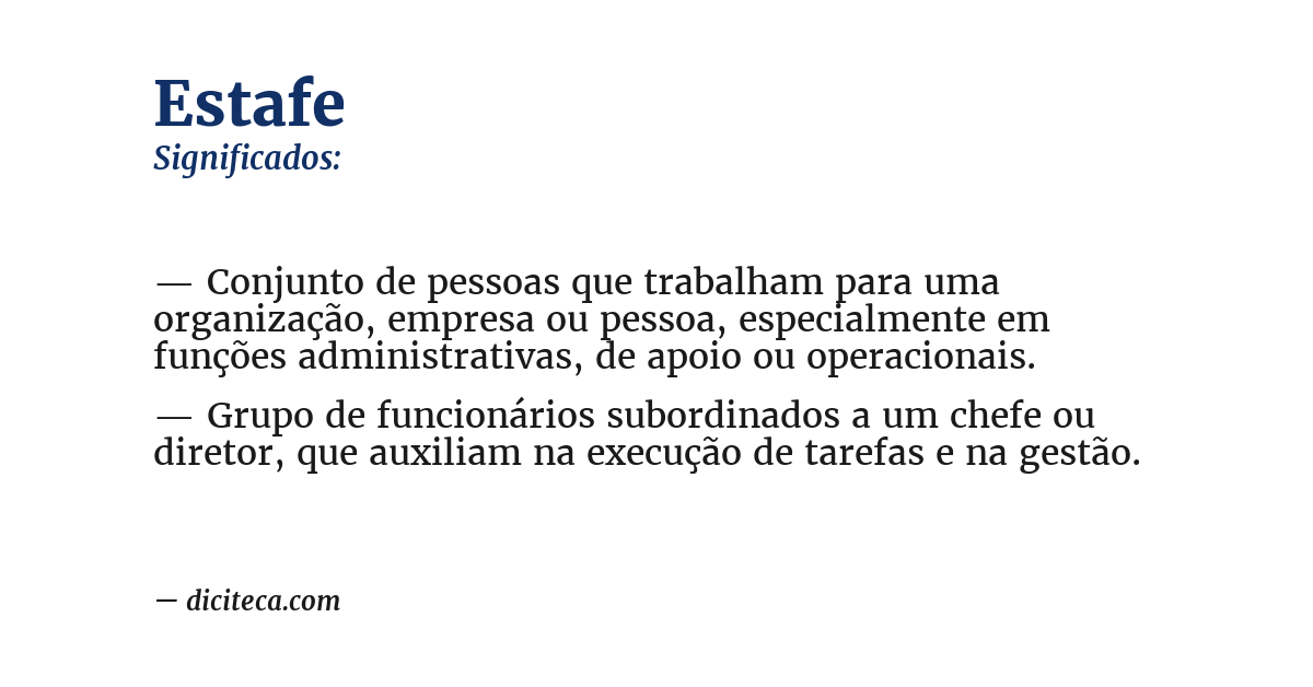 Significado de estafe