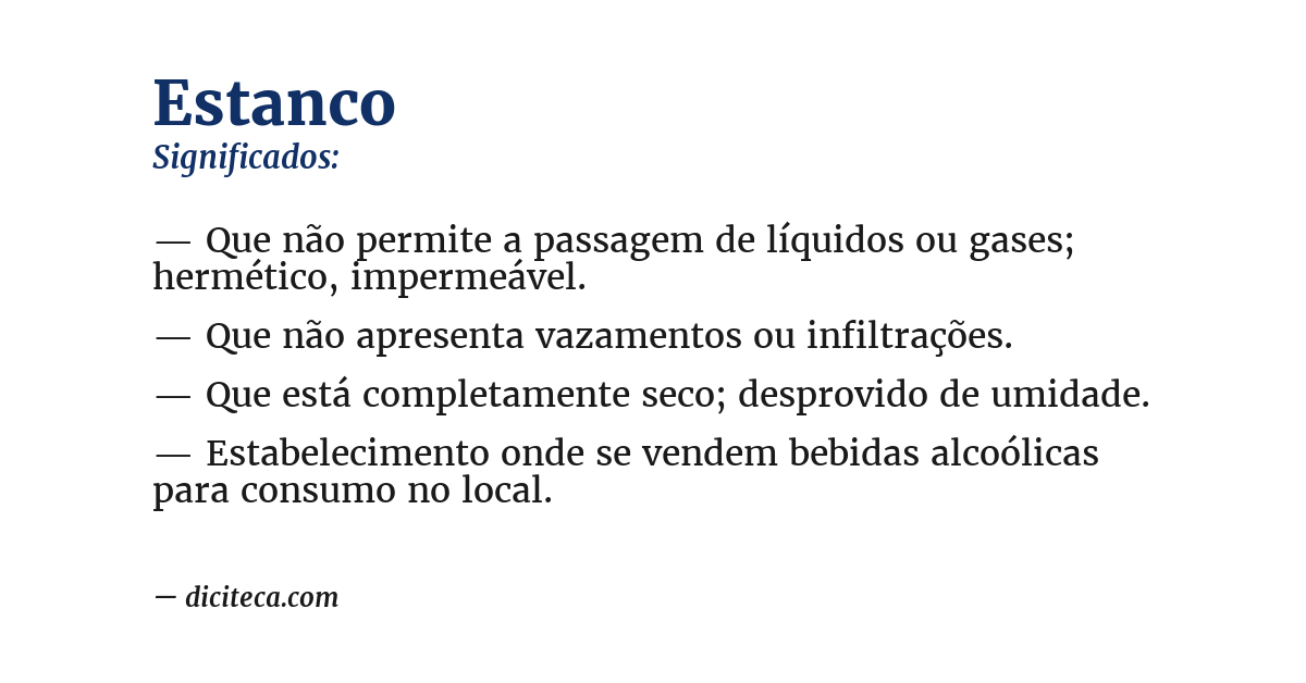 Significado de estanco