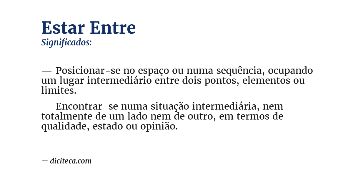 Significado de estar entre