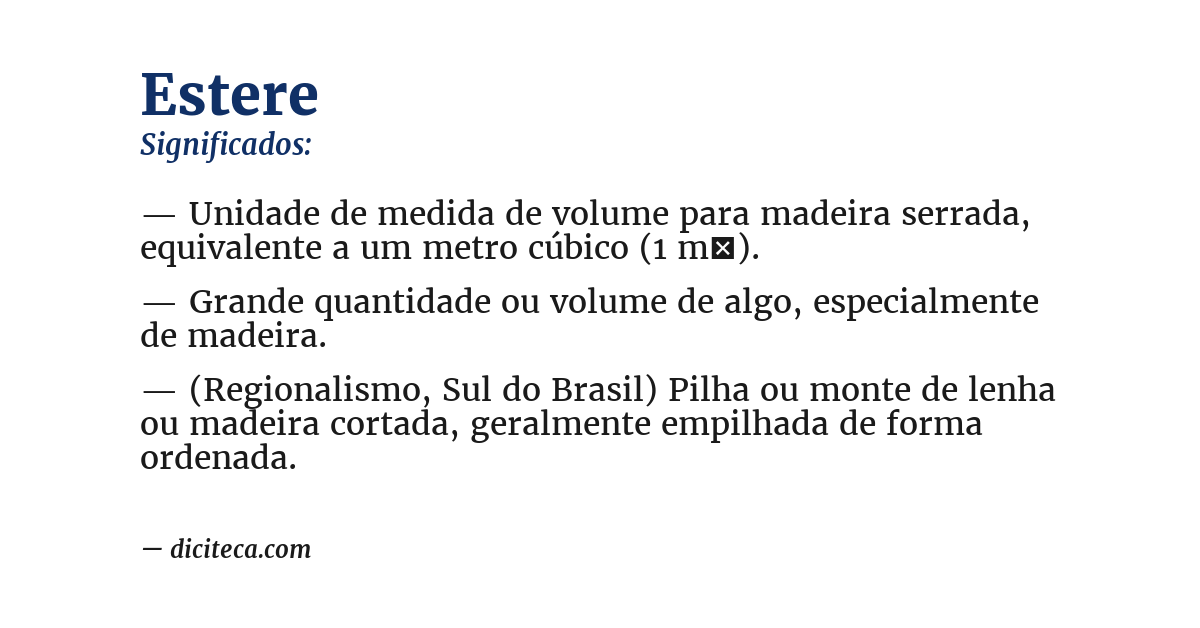 Significado de estere