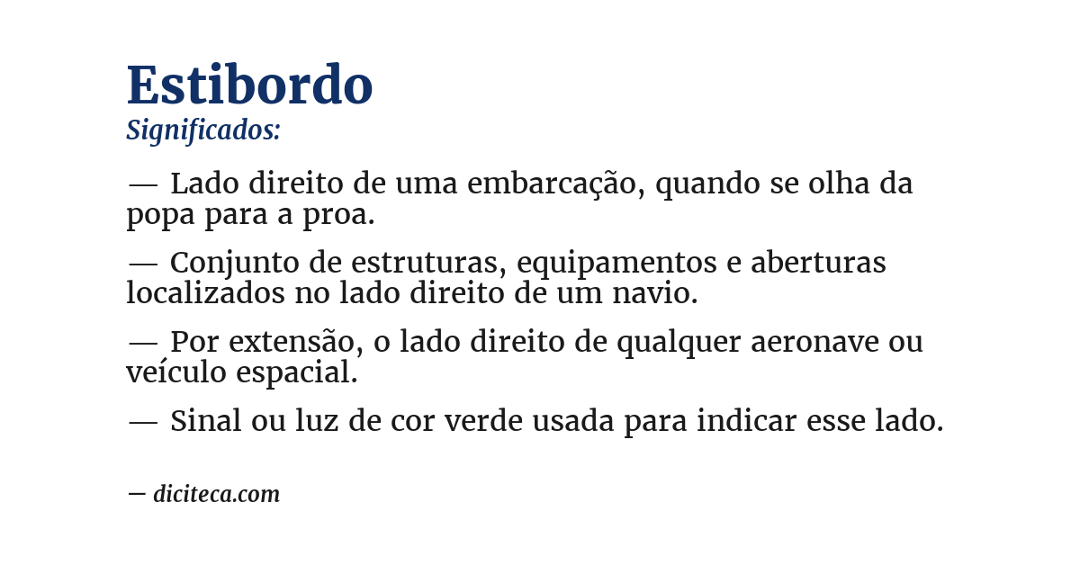 Significado de estibordo