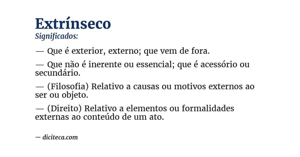 Significado de extrínseco