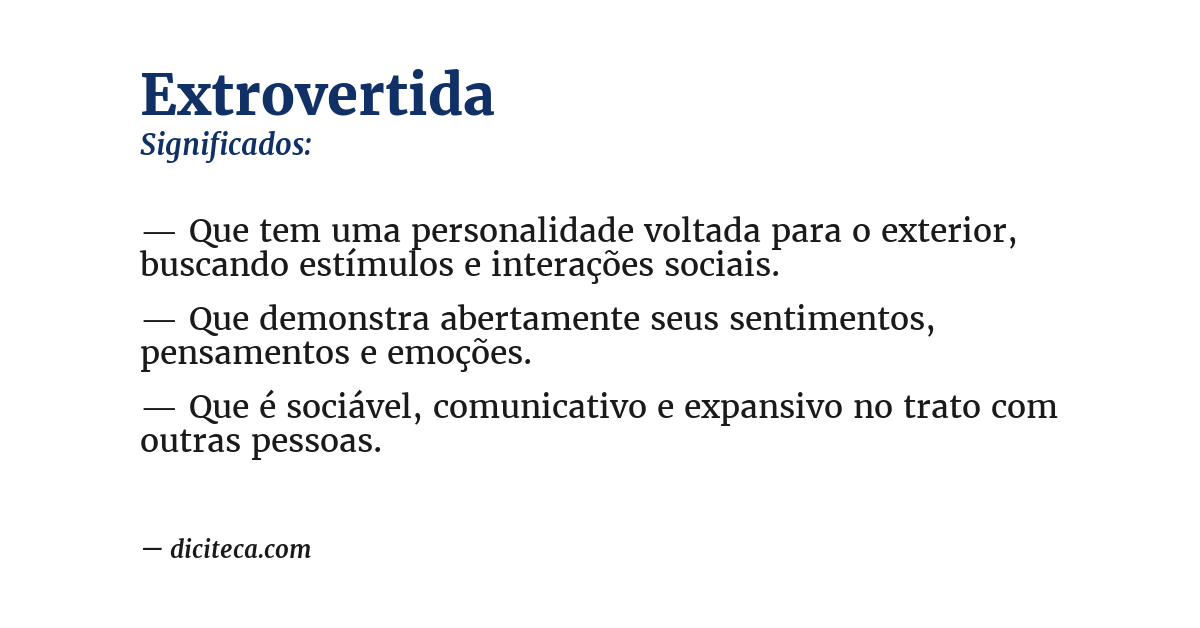 Significado de extrovertida