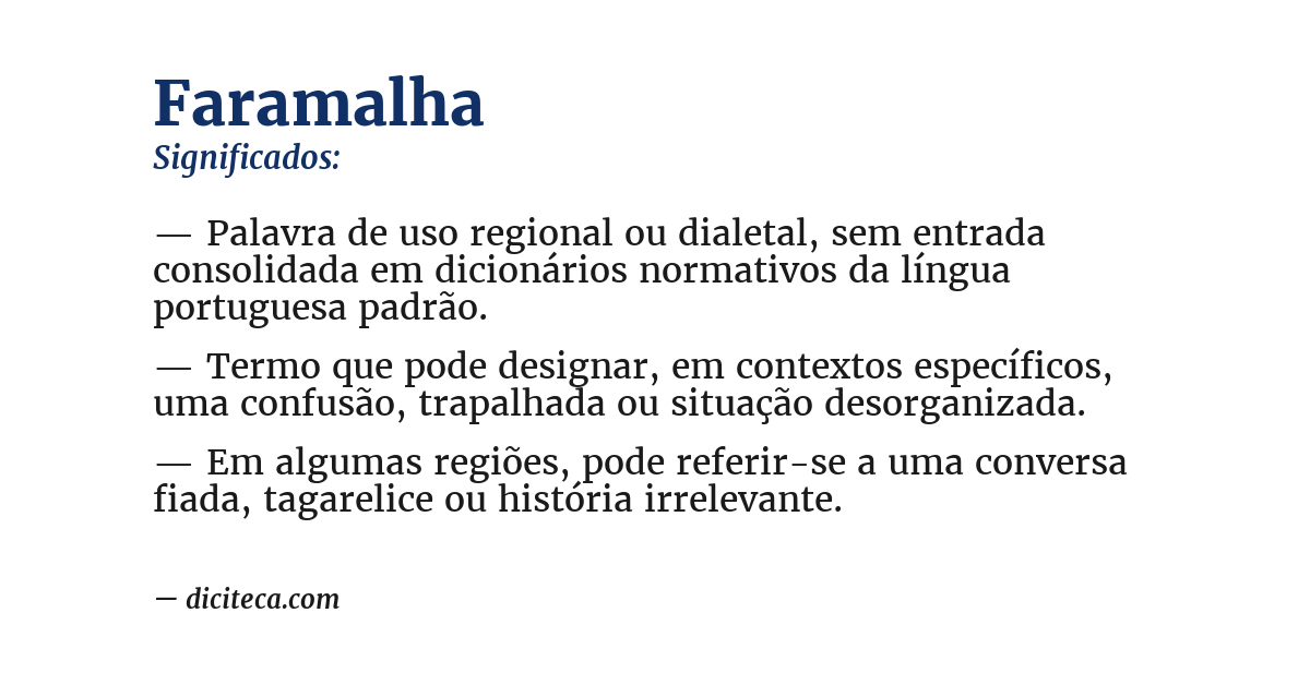 Significado de faramalha