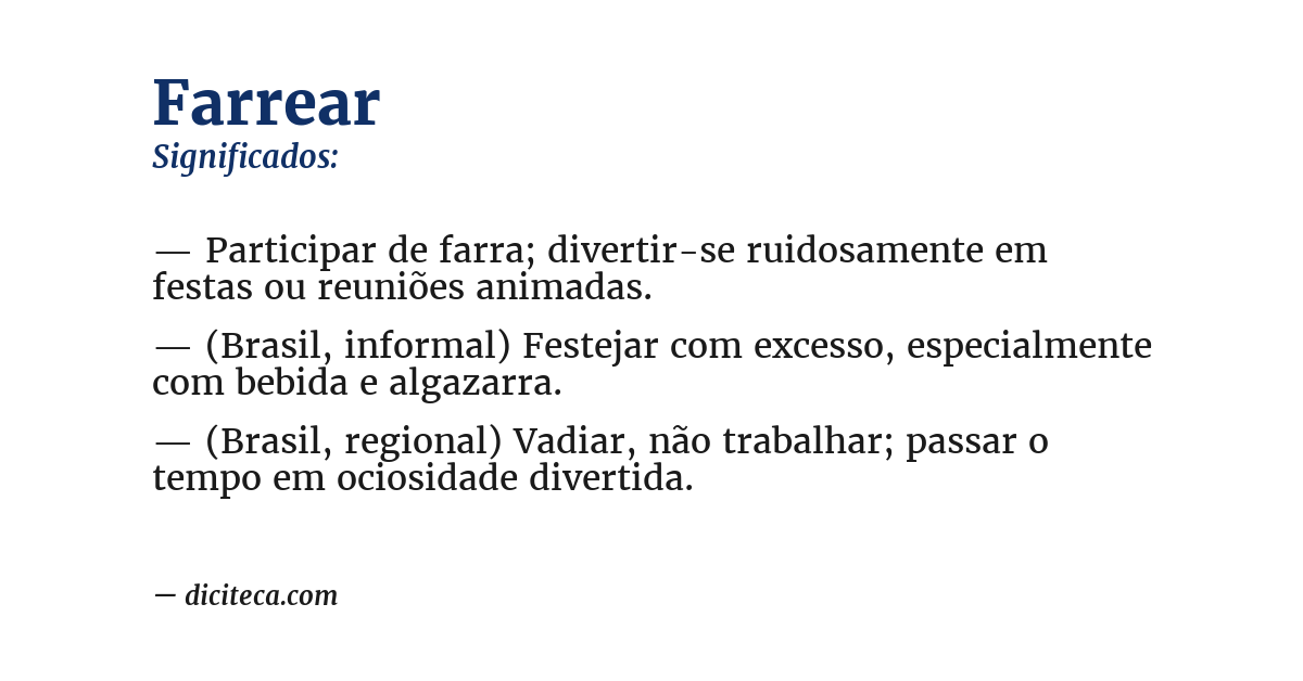 Significado de farrear