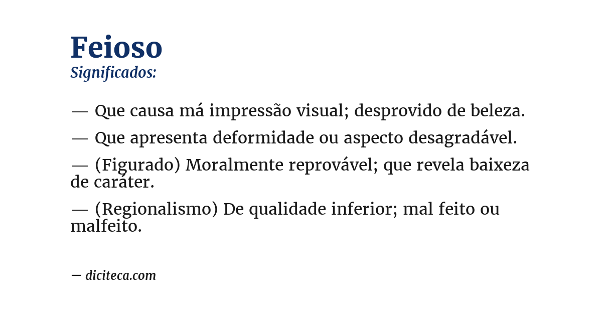 Significado de feioso