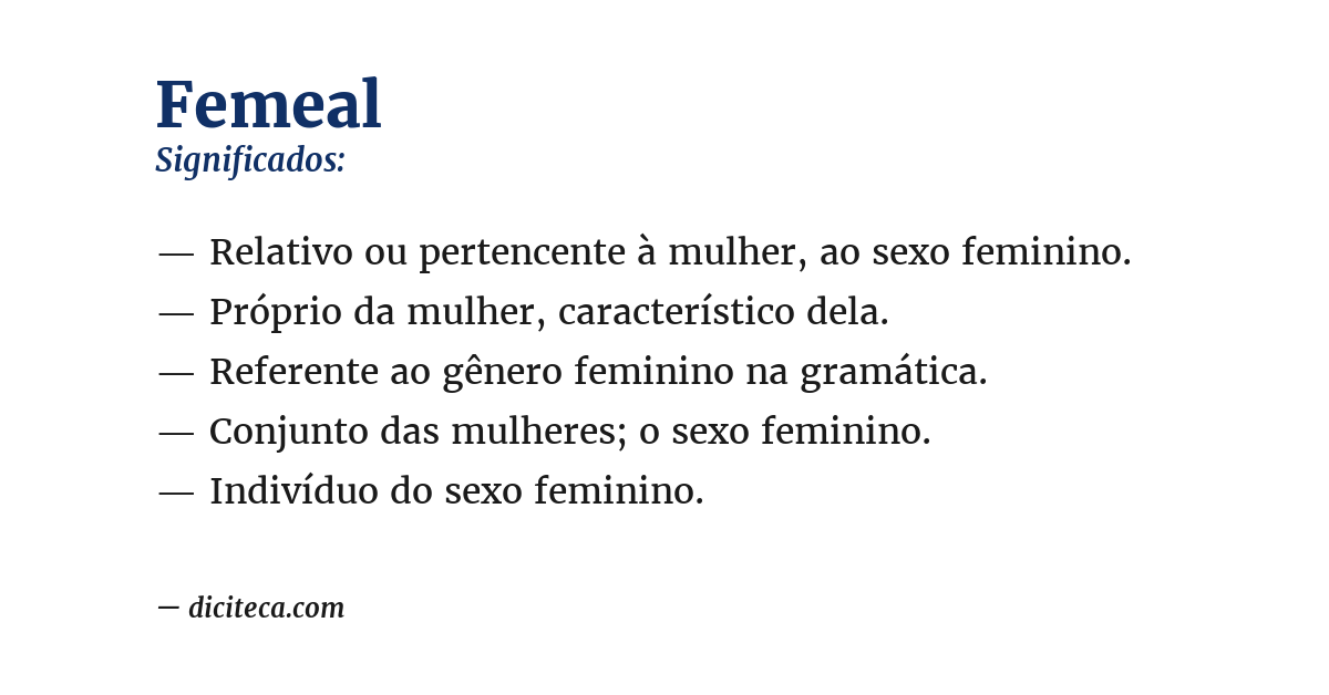 Significado de femeal