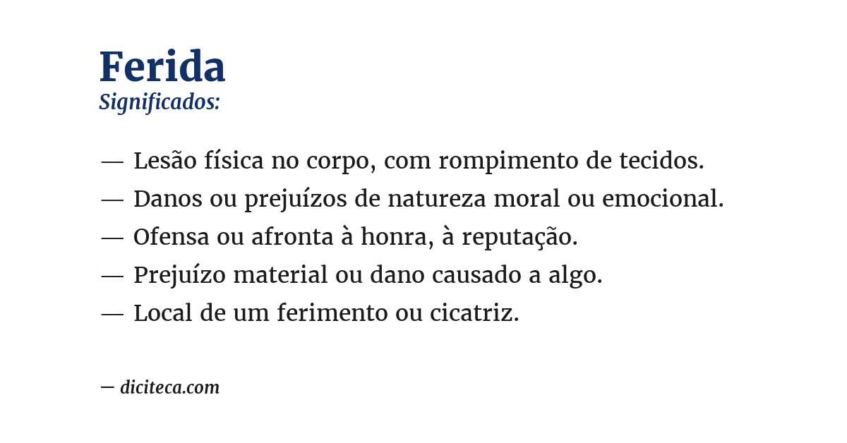 Significado de ferida
