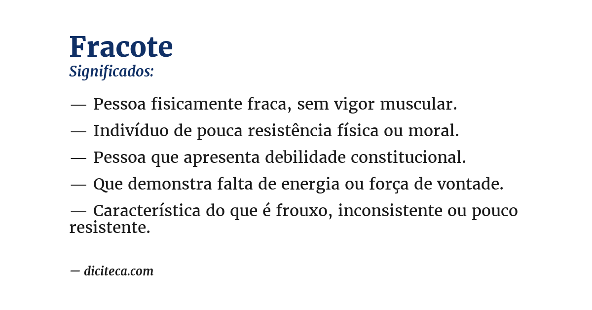 Significado de fracote