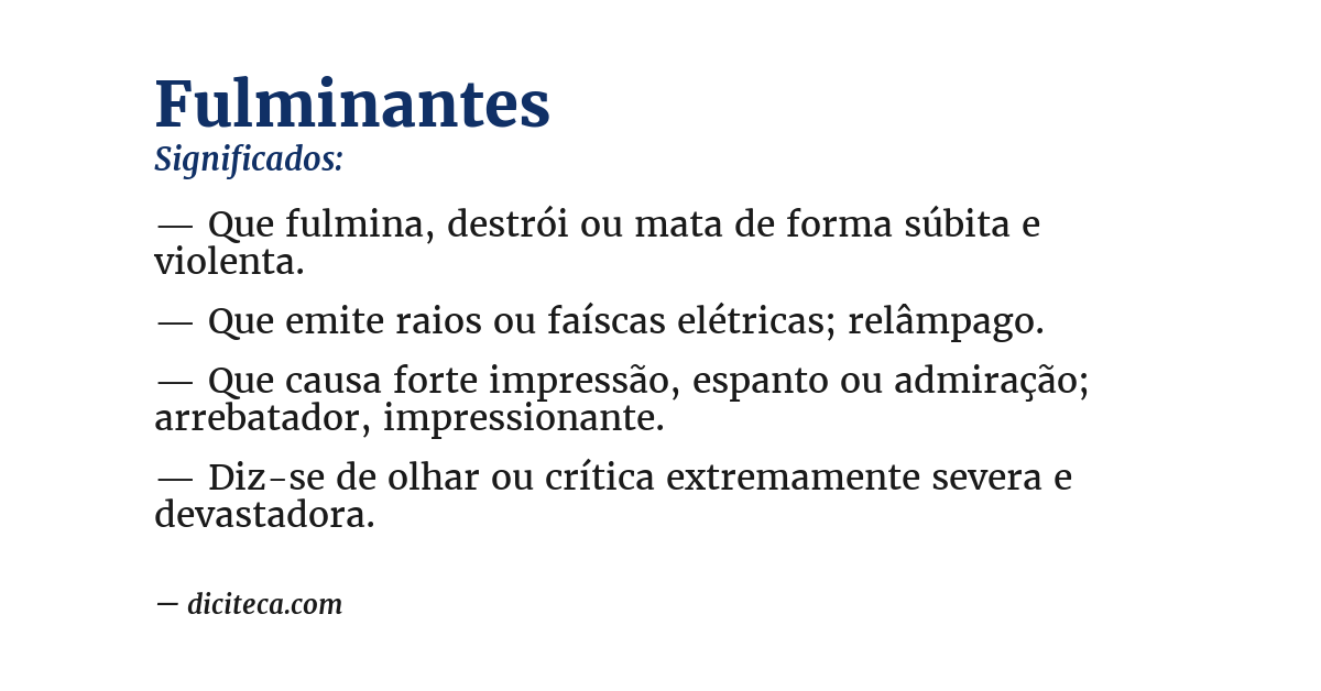 Significado de fulminantes