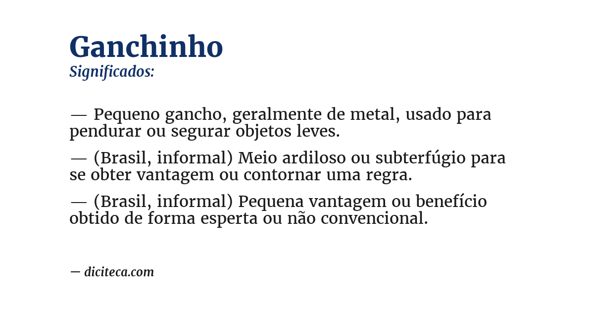 Significado de ganchinho