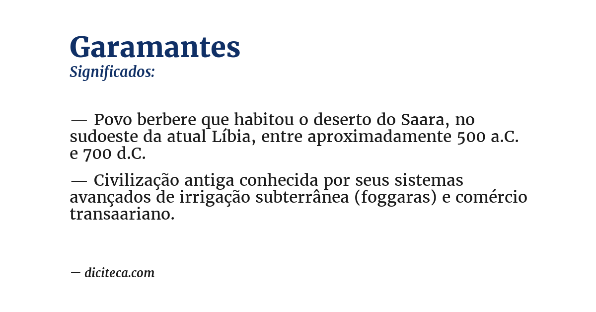 Significado de garamantes