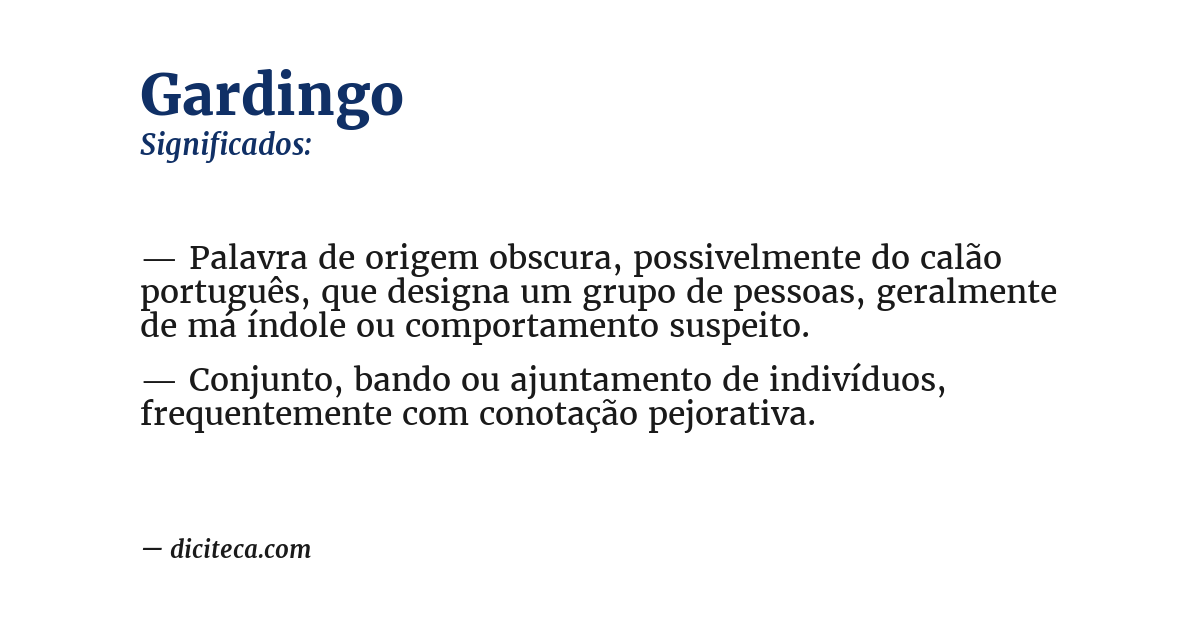 Significado de gardingo